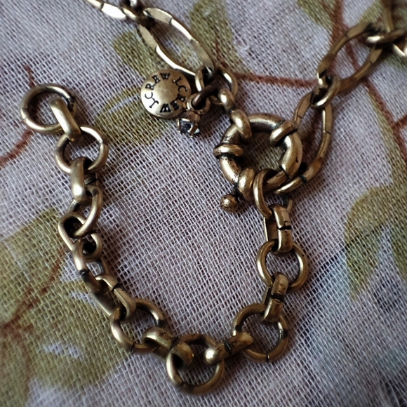 J. Crew Statement Necklace Topaz Honey Clear Stones Oxidized Brass 10 Medallions - Picture 14 of 14